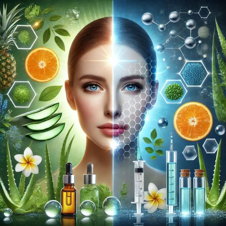 בחורה עם מוצרים טבעים ברקע - נוצר ע"י DALL-E